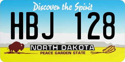 ND license plate HBJ128