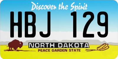ND license plate HBJ129