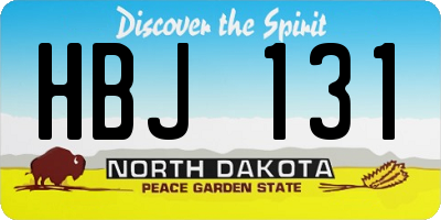 ND license plate HBJ131