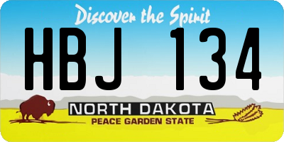 ND license plate HBJ134