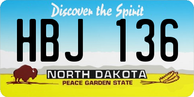 ND license plate HBJ136