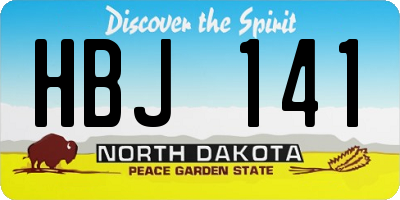 ND license plate HBJ141