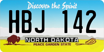 ND license plate HBJ142