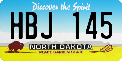 ND license plate HBJ145