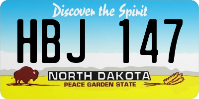 ND license plate HBJ147