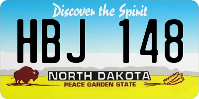 ND license plate HBJ148