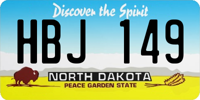 ND license plate HBJ149