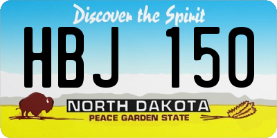 ND license plate HBJ150