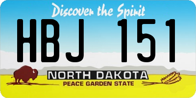 ND license plate HBJ151