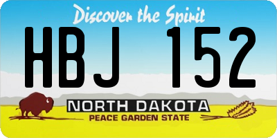 ND license plate HBJ152