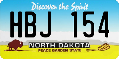 ND license plate HBJ154