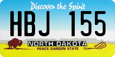 ND license plate HBJ155