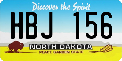 ND license plate HBJ156