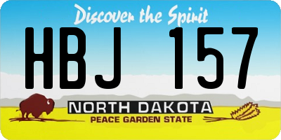 ND license plate HBJ157