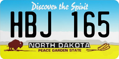 ND license plate HBJ165