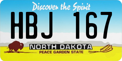 ND license plate HBJ167