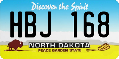 ND license plate HBJ168