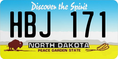 ND license plate HBJ171