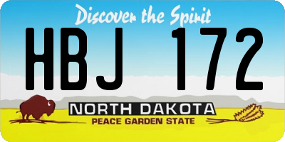 ND license plate HBJ172