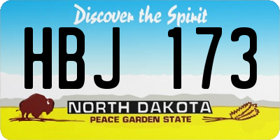 ND license plate HBJ173