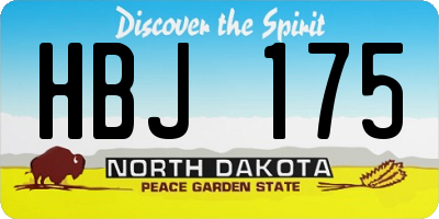 ND license plate HBJ175