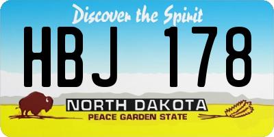 ND license plate HBJ178