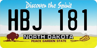 ND license plate HBJ181