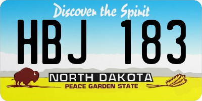 ND license plate HBJ183