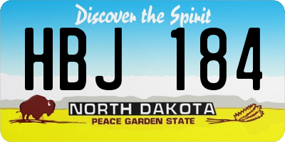 ND license plate HBJ184