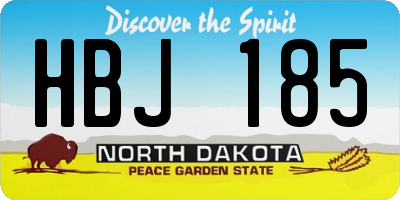 ND license plate HBJ185