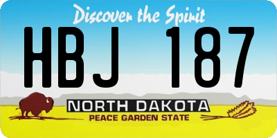 ND license plate HBJ187