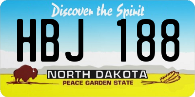 ND license plate HBJ188