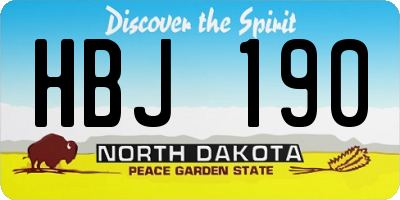 ND license plate HBJ190