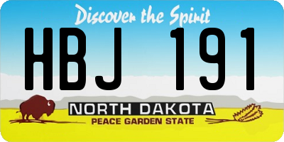 ND license plate HBJ191