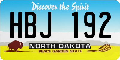 ND license plate HBJ192