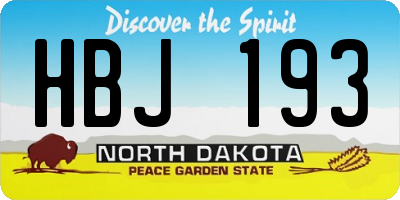 ND license plate HBJ193