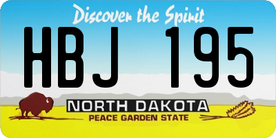 ND license plate HBJ195