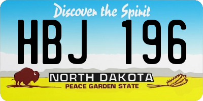 ND license plate HBJ196