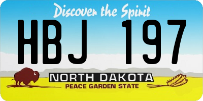 ND license plate HBJ197