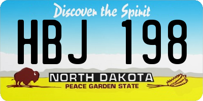 ND license plate HBJ198