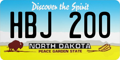 ND license plate HBJ200