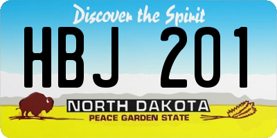 ND license plate HBJ201