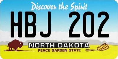 ND license plate HBJ202