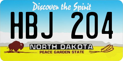 ND license plate HBJ204