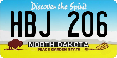 ND license plate HBJ206