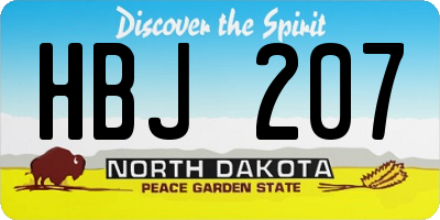 ND license plate HBJ207