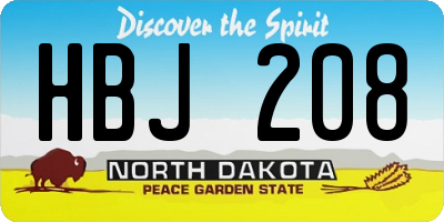 ND license plate HBJ208