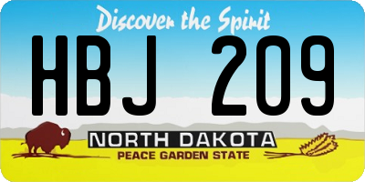 ND license plate HBJ209