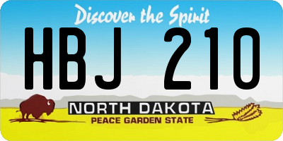 ND license plate HBJ210