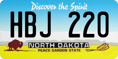 ND license plate HBJ220